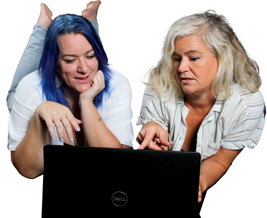 Terri and Storm with laptop